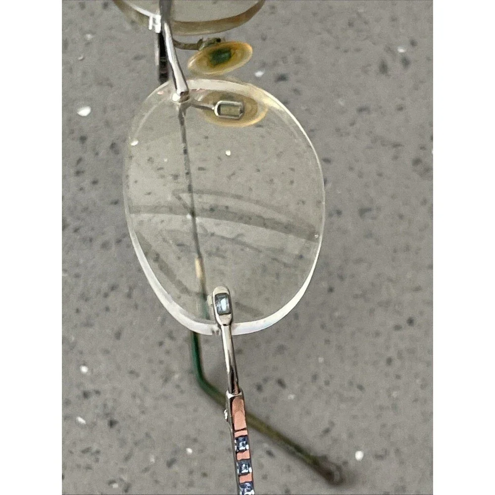 Marchon Eyeglasses Frames ONLY Tres Jolie 42 Shiny Palladium Rimless 50-18-130